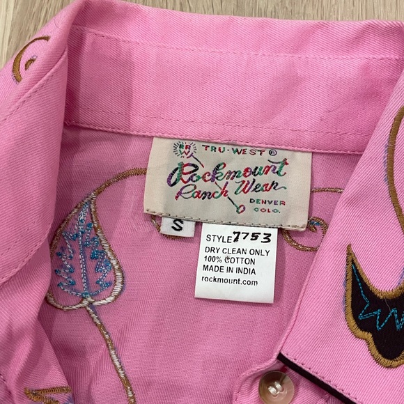 Modern Vintage Rockmount Pink Western Shirt Women’s Small, Pearl-Snap Style 7753 - Picture 3 of 10
